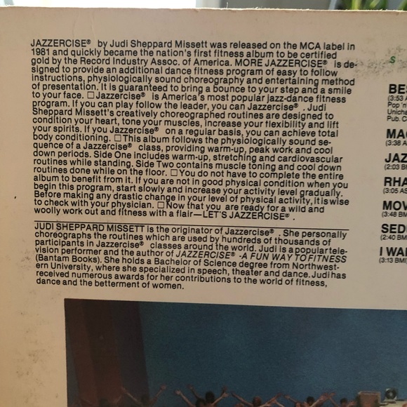 Vintage More Jazzercise By Judi Sheppard Missett Vinyl Record - Picture 4 of 10